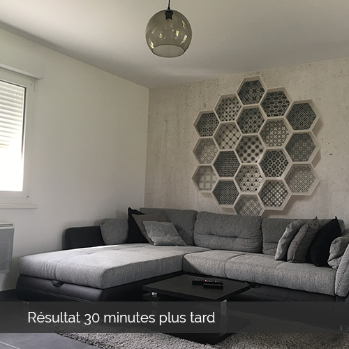 Photo d'un nid d'abeille dans un salon Toile adhésive
