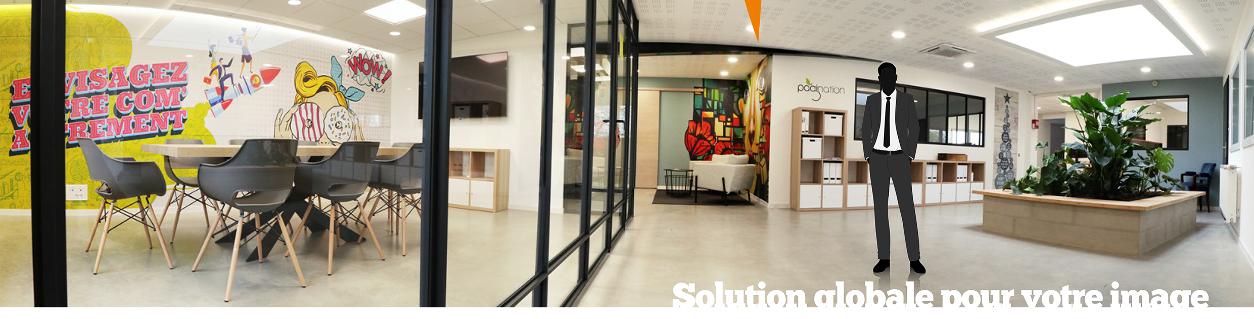 Photo panoramique de l'intérieur de chez pagination Toile adhésive