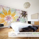 Chambre moderne avec mur empreintes pour concepthouse Toile adhésive