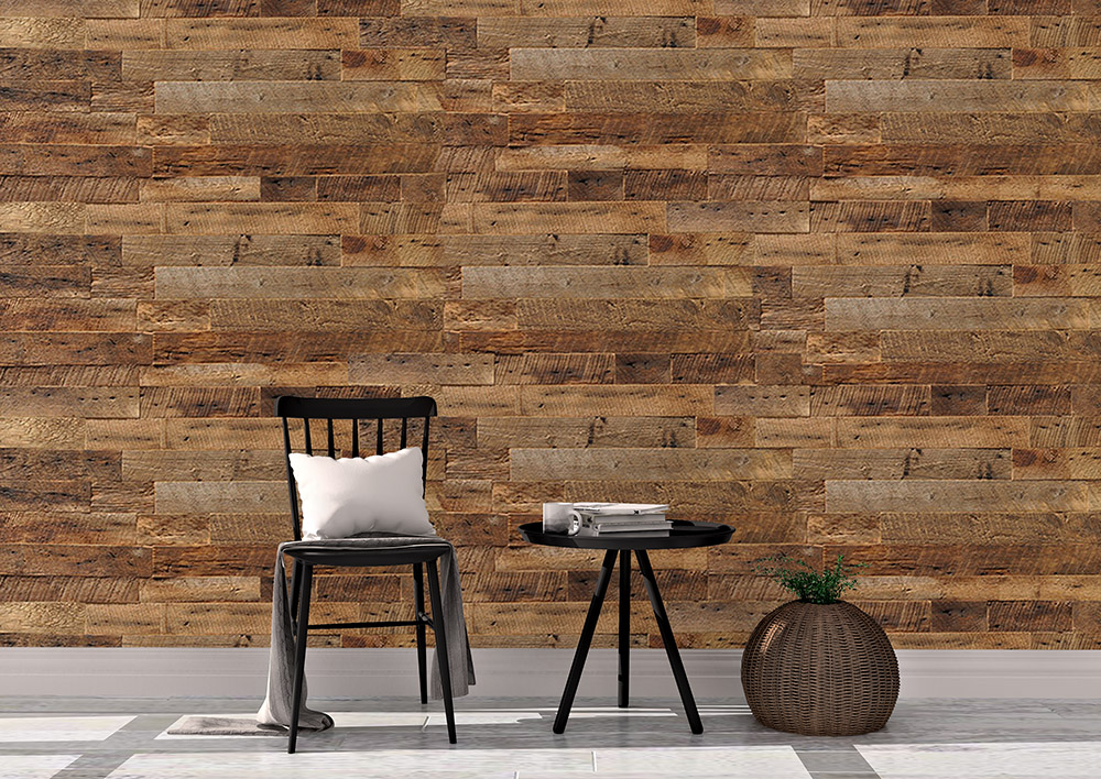 Toile adhésive repositionnable éco-conçue et recyclable : Matière Bois ancien