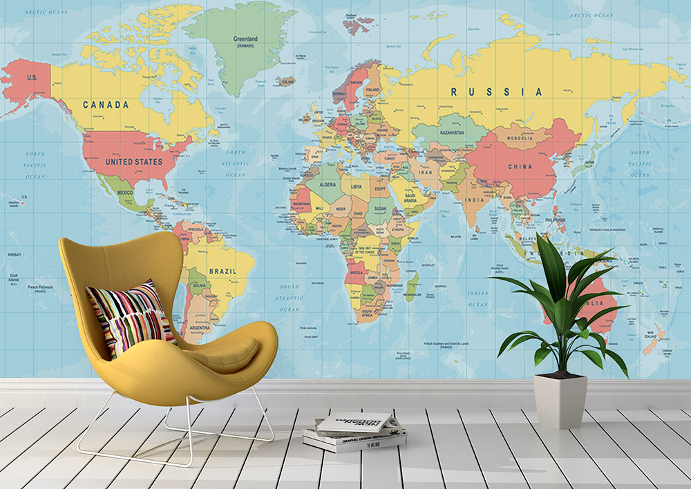 Toile adhésive repositionnable éco-conçue et recyclable : Mappemonde Classic