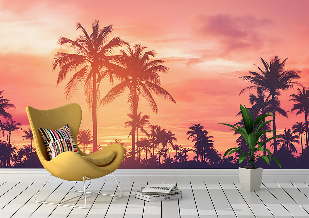 Toile adhésive repositionnable éco-conçue et recyclable : Paysage Summer Beach