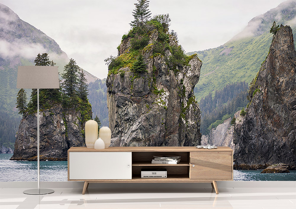 Toile adhésive repositionnable éco-conçue et recyclable : Paysage Montagne rocheuse