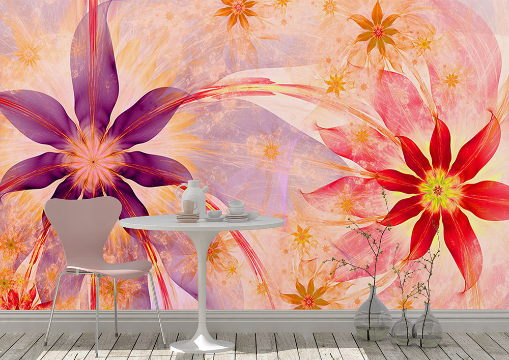 Toile adhésive repositionnable éco-conçue et recyclable : Fleurs Pistil