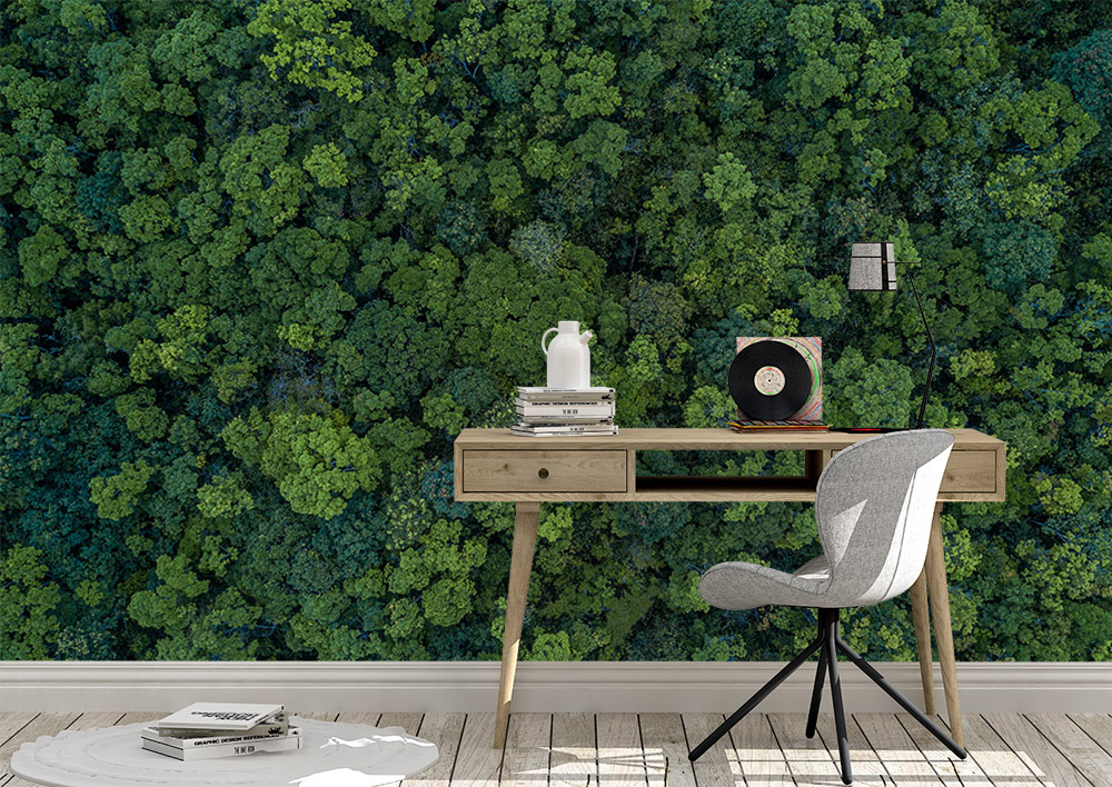 Toile adhésive repositionnable éco-conçue et recyclable : Forêts Vue du ciel