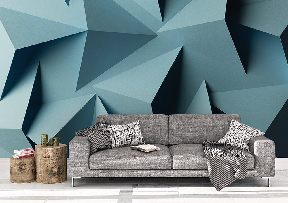 Toile adhésive repositionnable éco-conçue et recyclable : 3D Prisme bleu