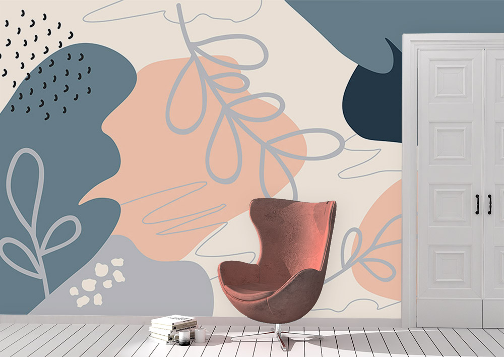 Toile adhésive repositionnable éco-conçue et recyclable : Art & Abstrait Douceur végétale