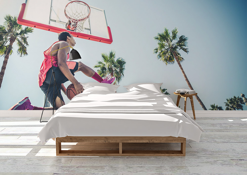 Toile adhésive repositionnable éco-conçue et recyclable : Sport Basketteur