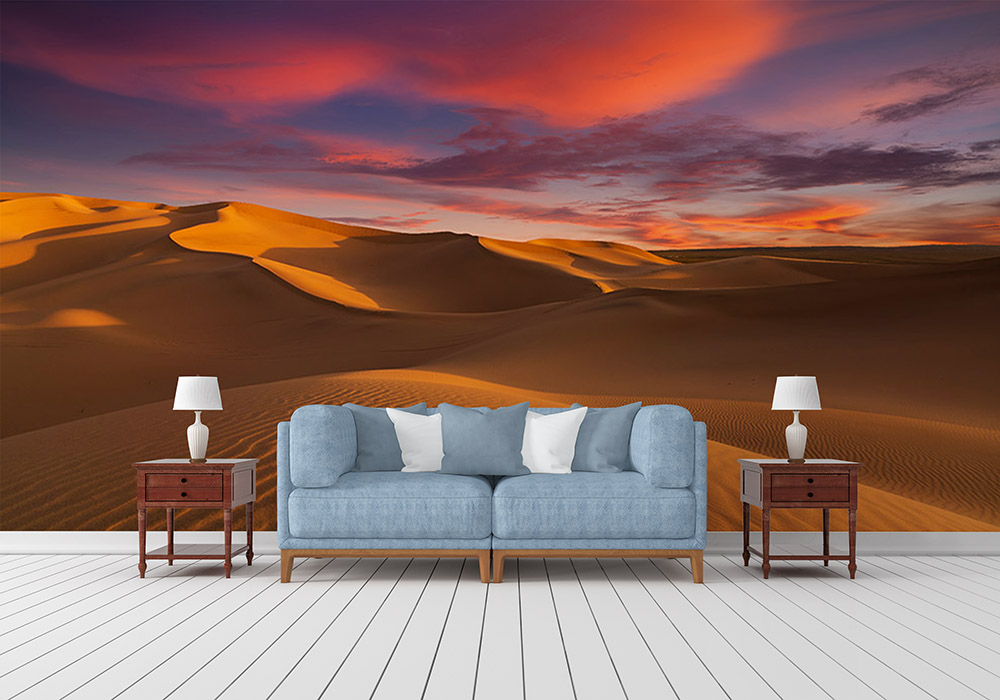 Toile adhésive repositionnable éco-conçue et recyclable : Paysage Dune & Désert