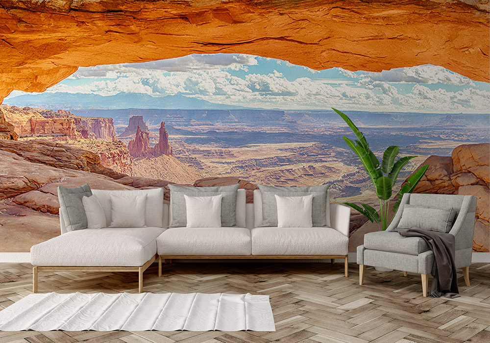 Toile adhésive repositionnable éco-conçue et recyclable : Paysage Canyon Utah