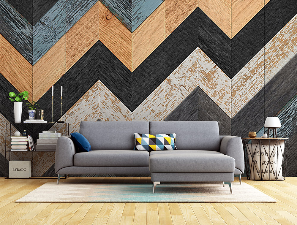 Toile adhésive repositionnable éco-conçue et recyclable : Matière Symétrie Bois