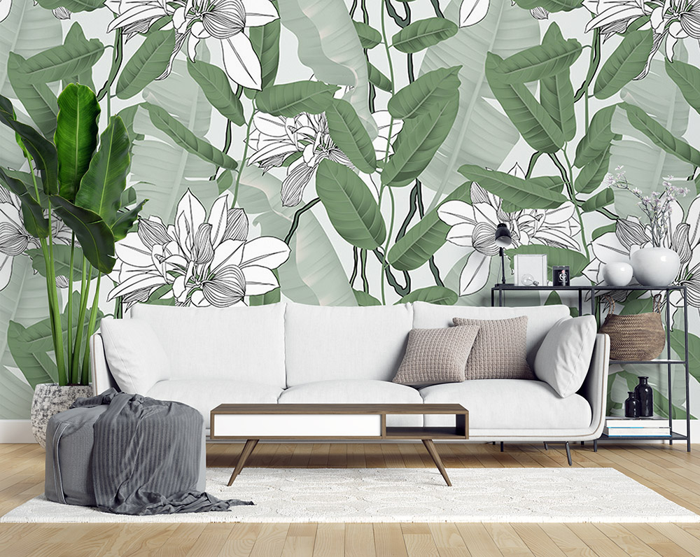 Toile adhésive repositionnable éco-conçue et recyclable : Jungle & Tropic Spindle