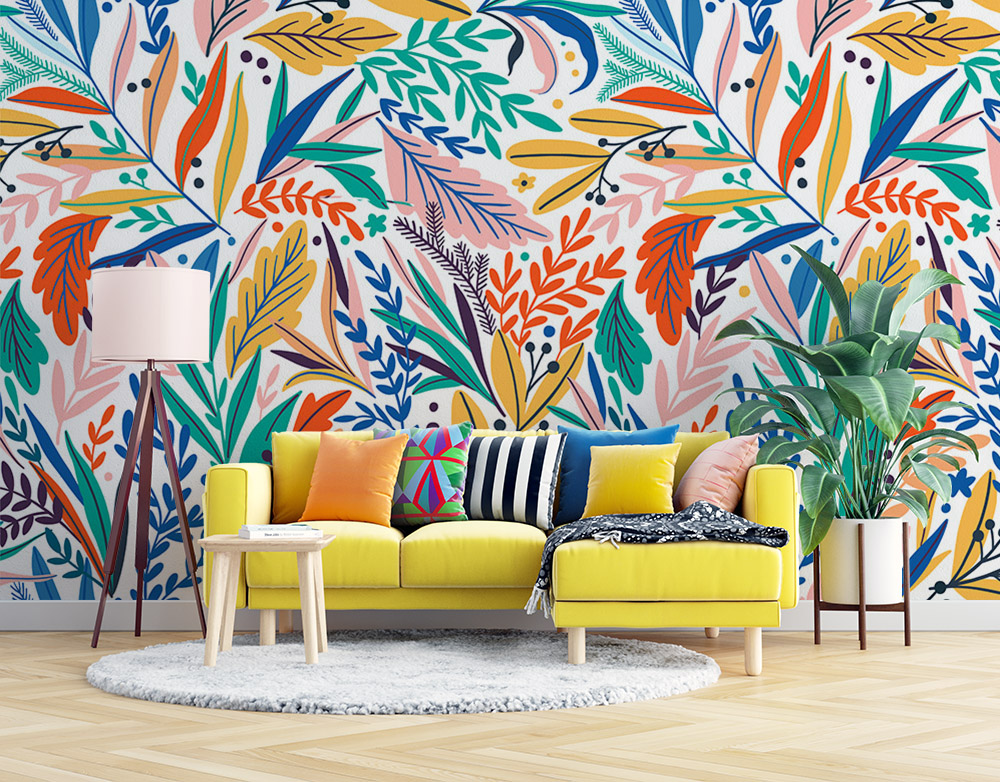 Toile adhésive repositionnable éco-conçue et recyclable : Jungle & Tropic Multicolor Wild