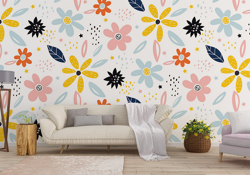 Toile adhésive repositionnable éco-conçue et recyclable : Fleurs Wild Flower