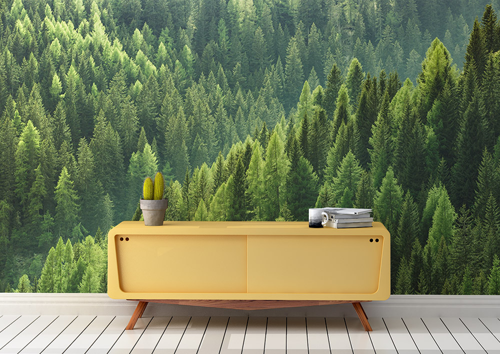 Toile adhésive repositionnable éco-conçue et recyclable : Forêts Verde