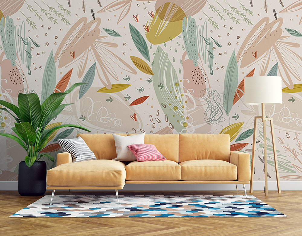 Toile adhésive repositionnable éco-conçue et recyclable : Fleurs Darcy