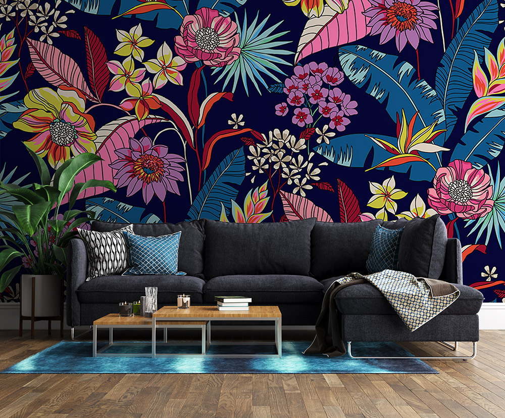 Toile adhésive repositionnable éco-conçue et recyclable : Jungle & Tropic Floral II