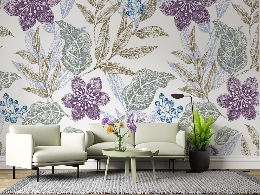 Toile adhésive repositionnable éco-conçue et recyclable : Fleurs Doris