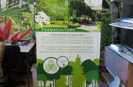 Stand publicitaire avec kakemono Arbres et Avenir Toile adhésive