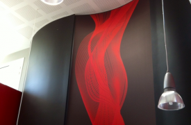 Rive de la Fecht-Abstrait rouge Toile adhésive